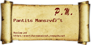 Pantits Manszvét névjegykártya